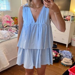 Blue and white zara romper (looks like dress)